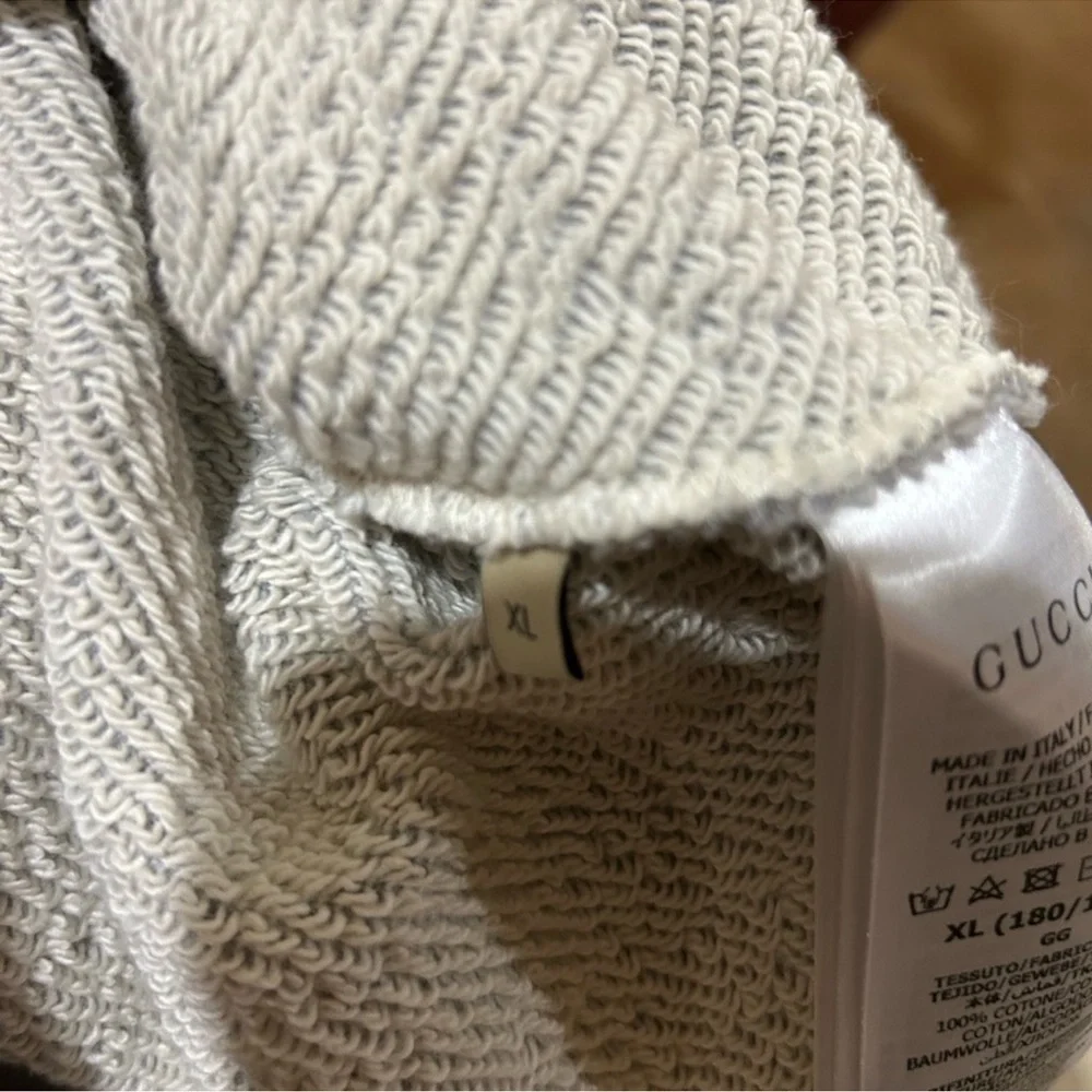 Men’s Gucci interlocking G felted, cotton jersey hoodie size XL made in Italy